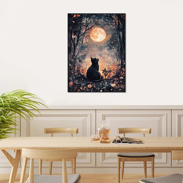 Kits De Pintura De Diamante 5d Diseño Luna Llena 30x40 Cms