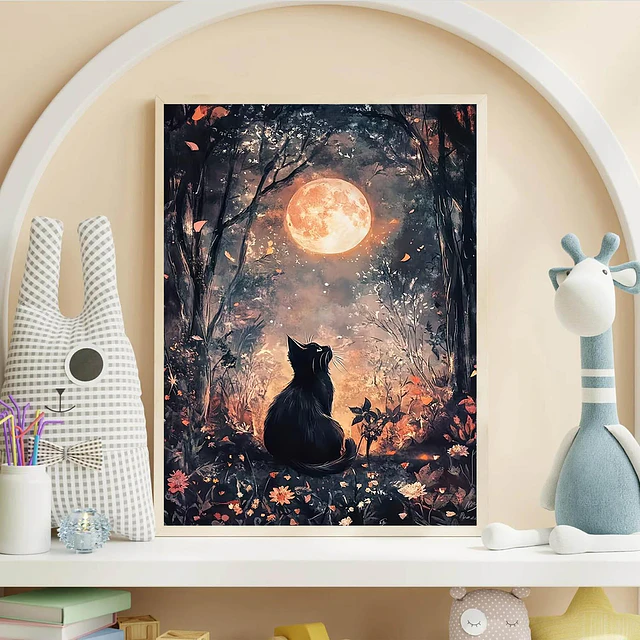 Kits De Pintura De Diamante 5d Diseño Luna Llena 30x40 Cms