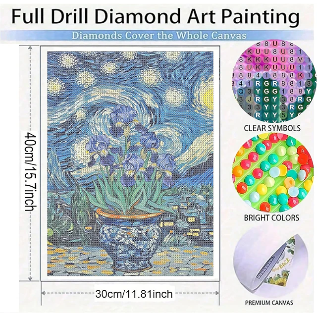Kits De Pintura De Diamante 5d Diseño Estrellas 30x40cms