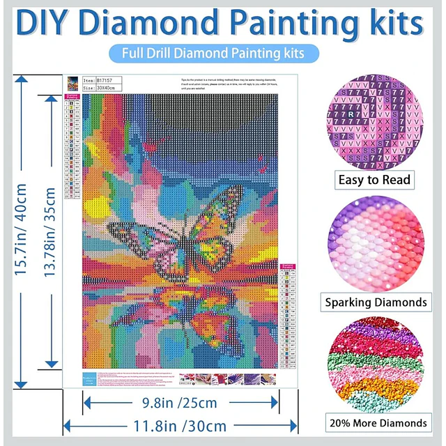 Kits De Pintura De Diamante 5d Noche Estrellada 30 X 40 Cms