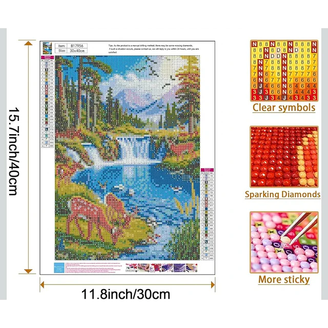 Kits De Pintura De Diamante 5d Diseño Selva 30x40 Cms
