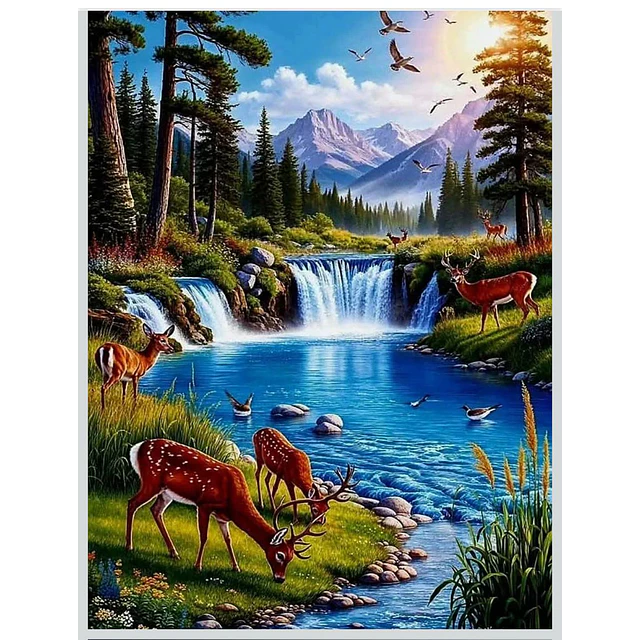 Kits De Pintura De Diamante 5d Diseño Selva 30x40 Cms