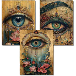 Kits De Pintura De Diamante 5d Diseño Ojo 3 Unidades 30x40cm