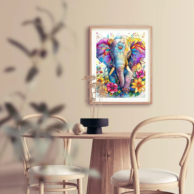 Kits De Pintura De Diamante 5d Diseño Elefante 30x20cms