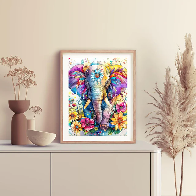 Kits De Pintura De Diamante 5d Diseño Elefante 30x20cms