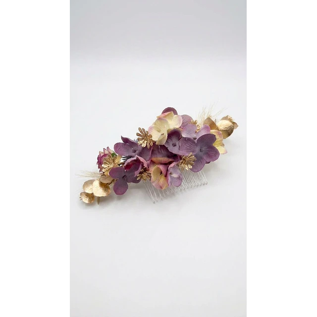 TOCADO FLORAL GUINDA GOLD