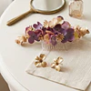 TOCADO FLORAL GUINDA GOLD