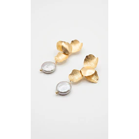 FlORES DORADAS CON PERLAS 
