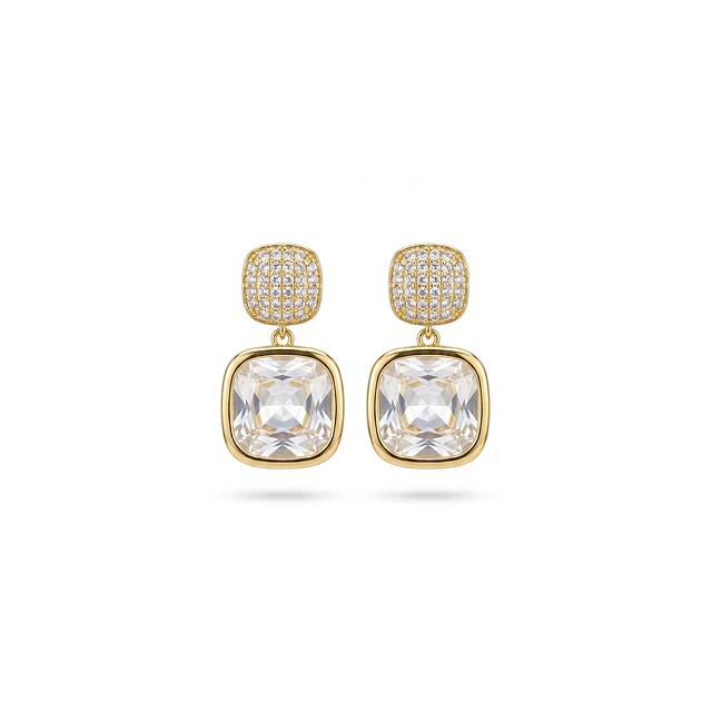 BASE CIRCONES CON PIEDRA DORADO