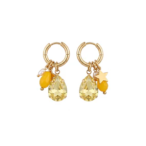 ARGOLLA CON PIEDRAS AMARILLO