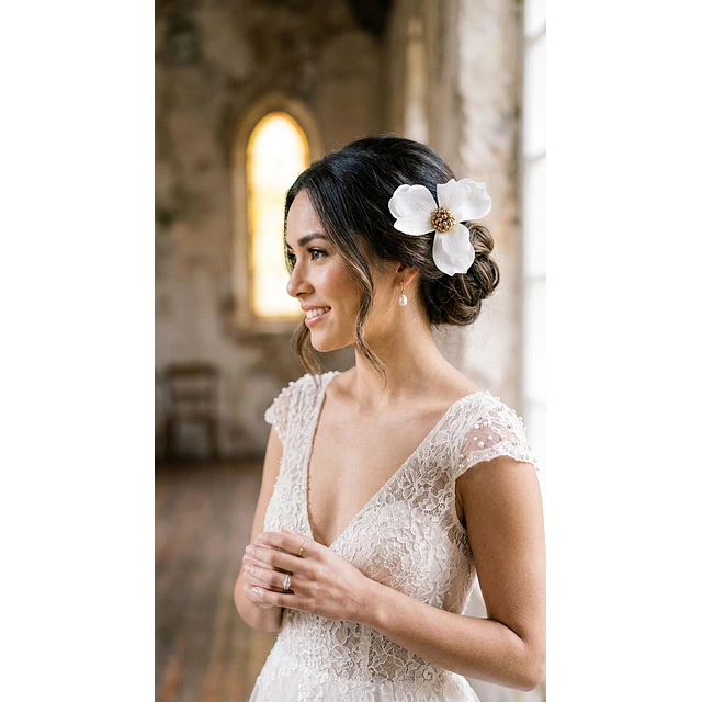TOCADO FLOR BLANCA 