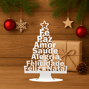 Árvore de Natal com Palavras de Boas Energias