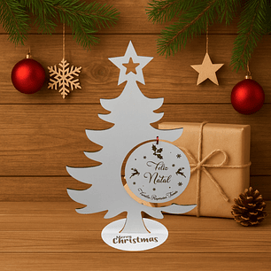 Árvore de Natal com Bola Personalizada “Feliz Natal”