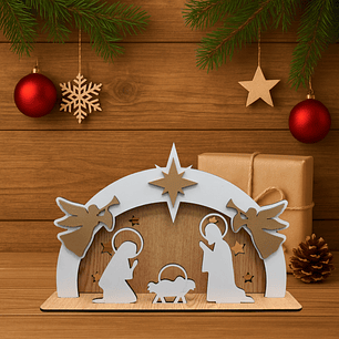 Presépio com Anjos, Estrela e Arcada