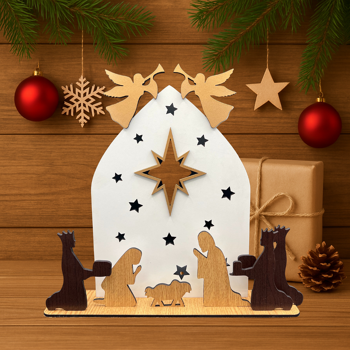 Presépio com Anjos, Reis Magos e Estrela de Belém 1