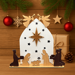 Presépio com Anjos, Reis Magos e Estrela de Belém