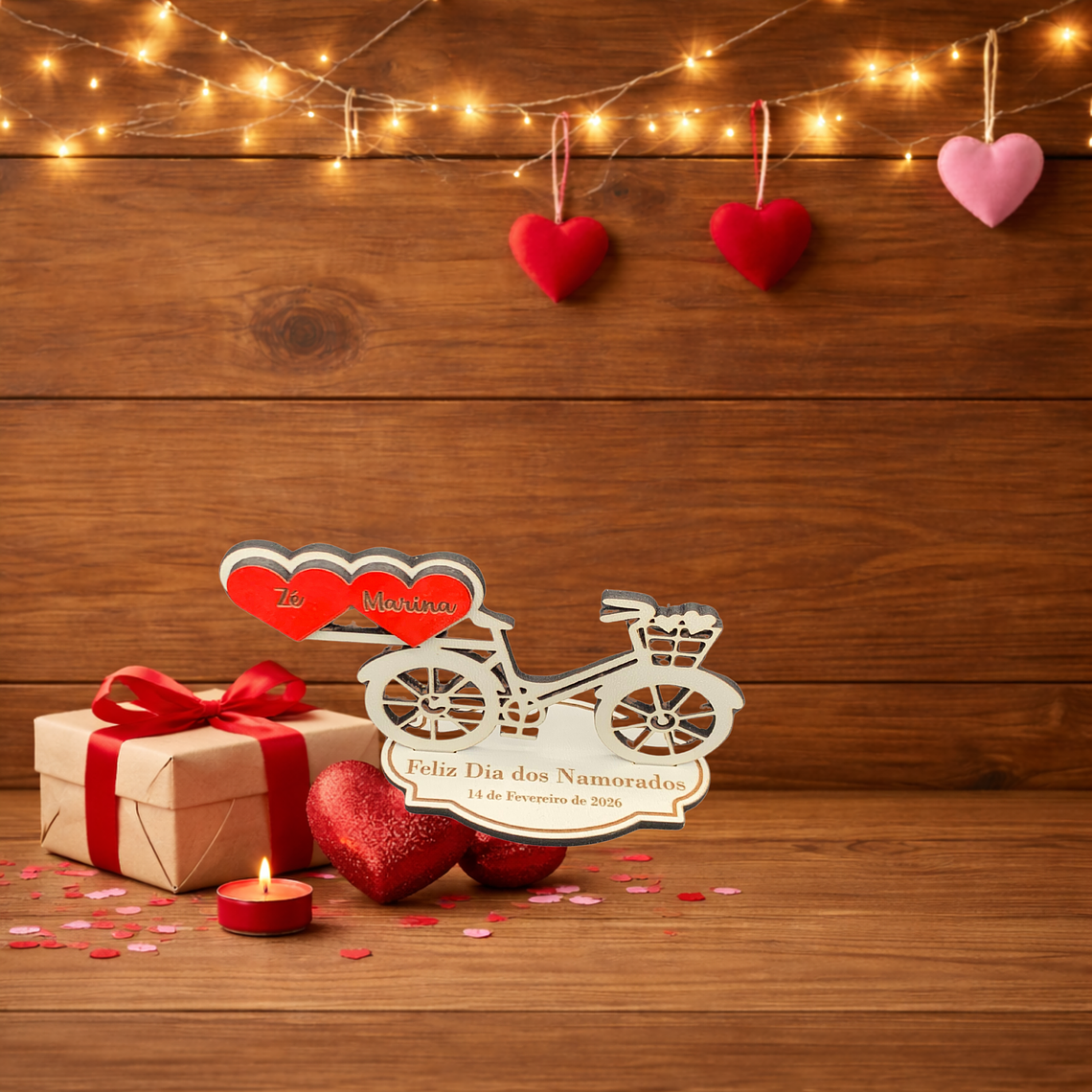 Bicicleta com corações personalizados 2