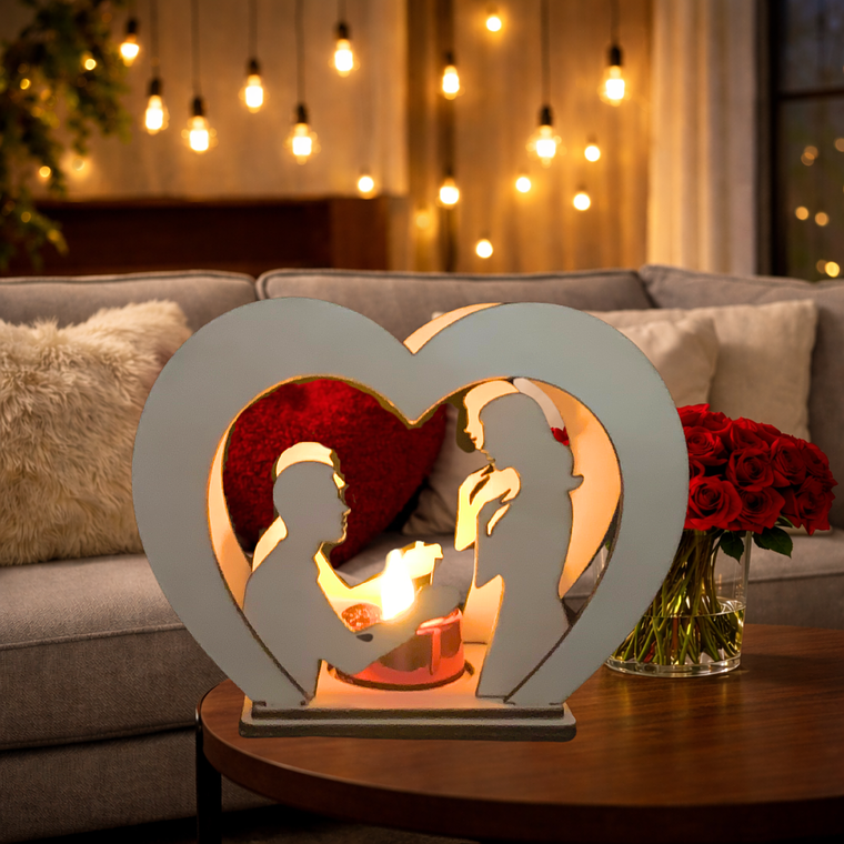 Suporte de vela com motivo de pedido de casamento 1