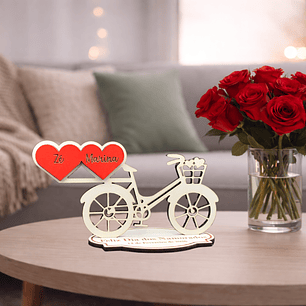 Bicicleta com corações personalizados