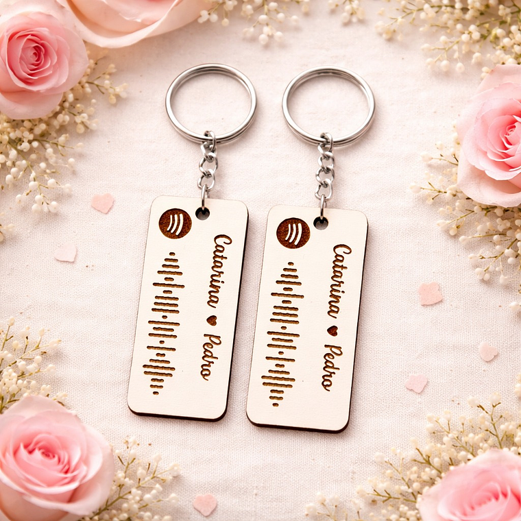 Conjunto de 2 porta-chaves com tema musical 1