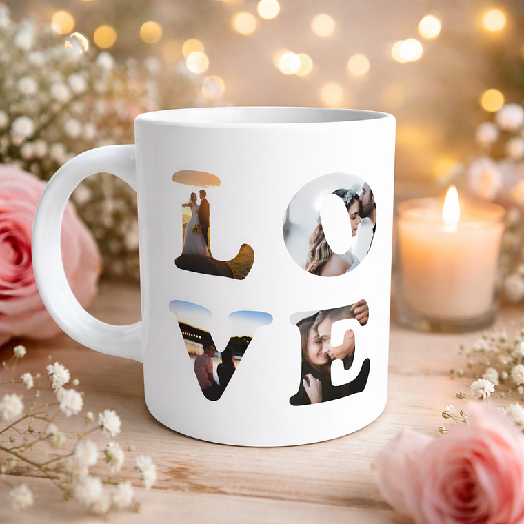 Caneca personalizada “LOVE” com fotografias 1