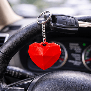 Porta-chaves com coração geométrico 