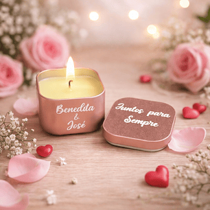 Vela aromática em copo de metal