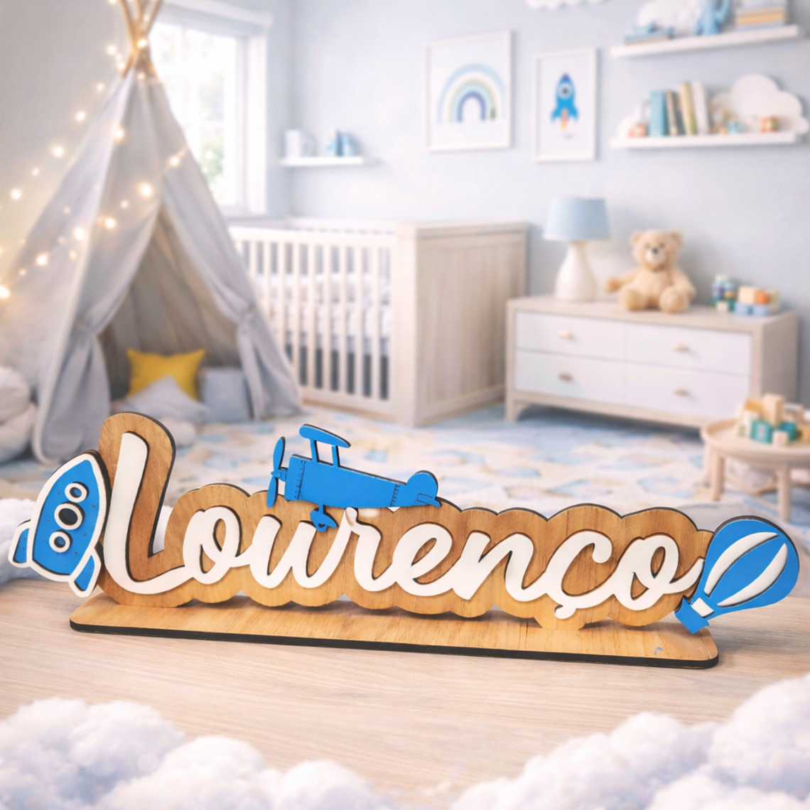 Placa com nome personalizada para menino 1