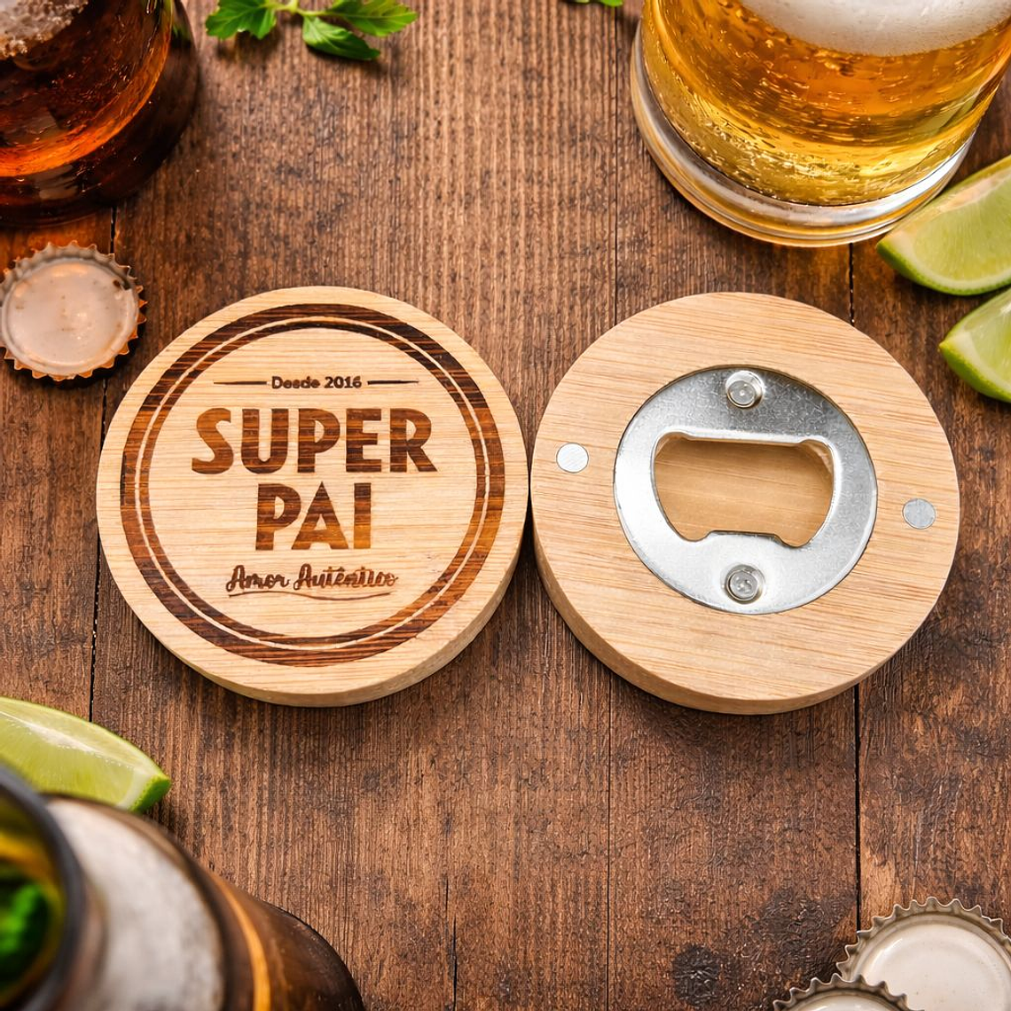 Abre-Cápsulas de Bambu “Super Pai” 1