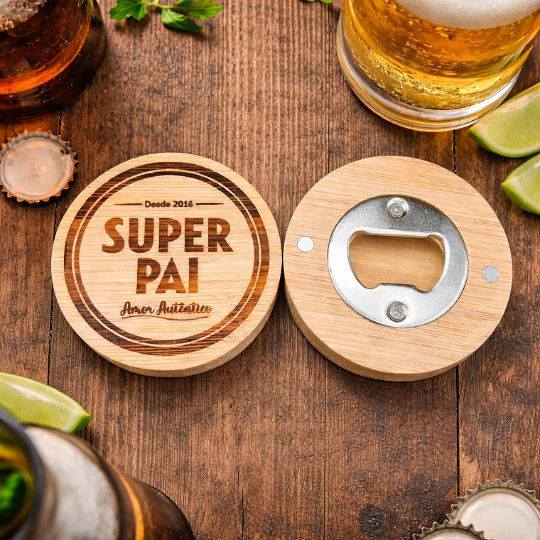 Abre-Cápsulas de Bambu “Super Pai” 1