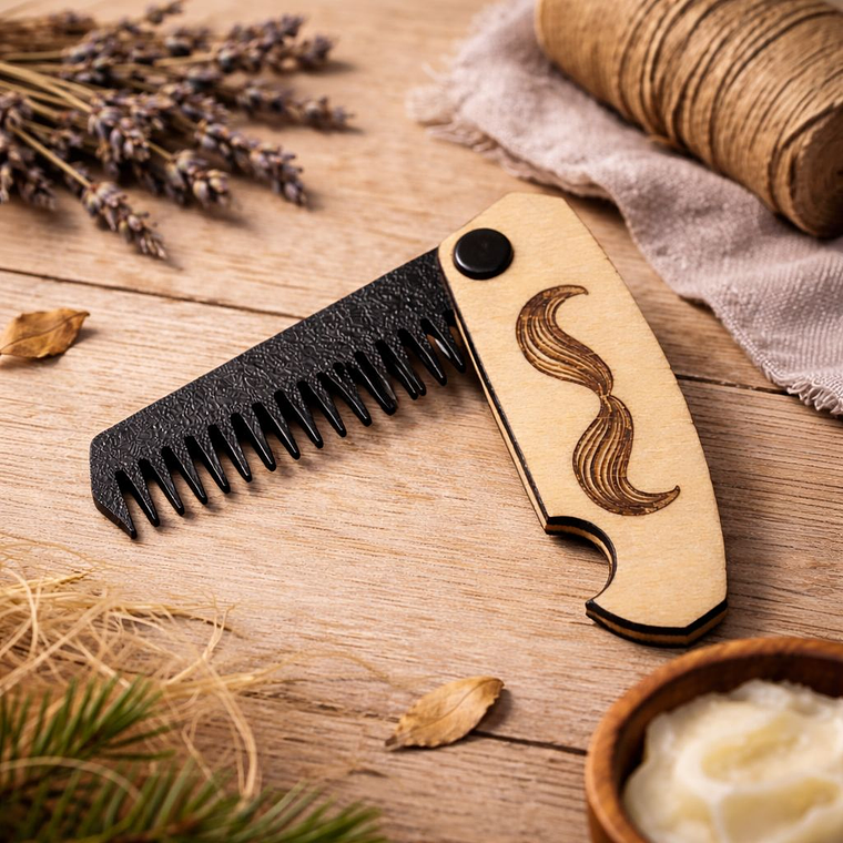 Pente Dobrável em Madeira e Impressão 3D – Coleção Dia do Pai 2