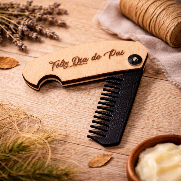 Pente Dobrável em Madeira e Impressão 3D – Coleção Dia do Pai 1