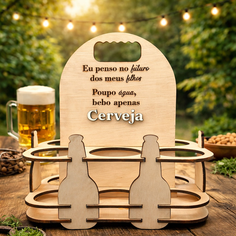 Suporte para  Cerveja em Madeira - Dia do Pai 1