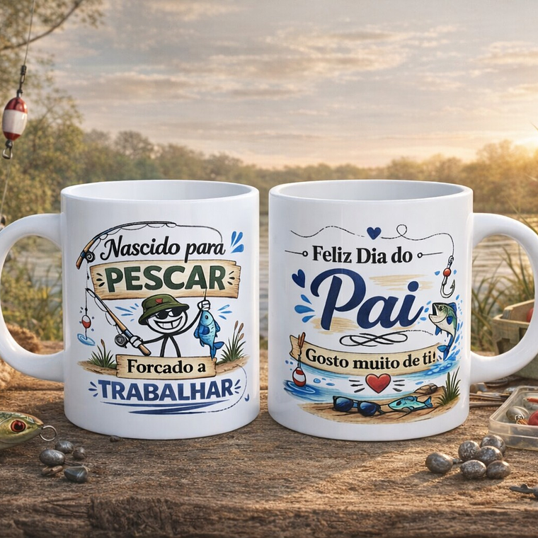 Caneca “Nascido para Pescar” – Dia do Pai 1