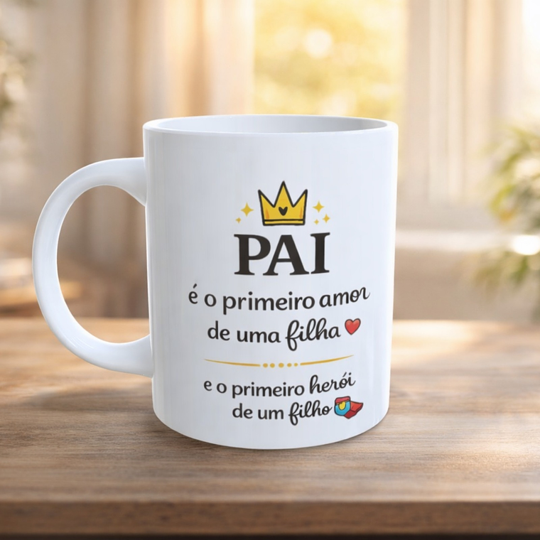Caneca “Pai – Primeiro Amor, Primeiro Herói” 1