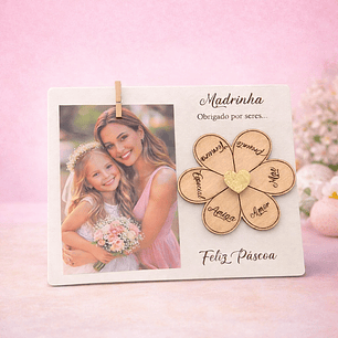 Porta-Retratos para Madrinha com Flor Rotativa