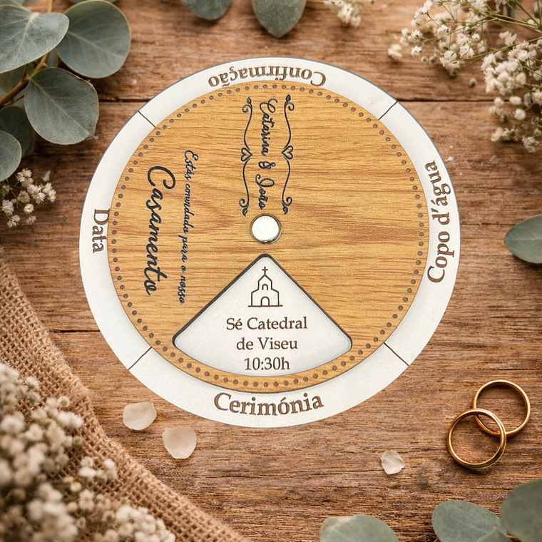 Convite de Casamento Interativo em Madeira 4