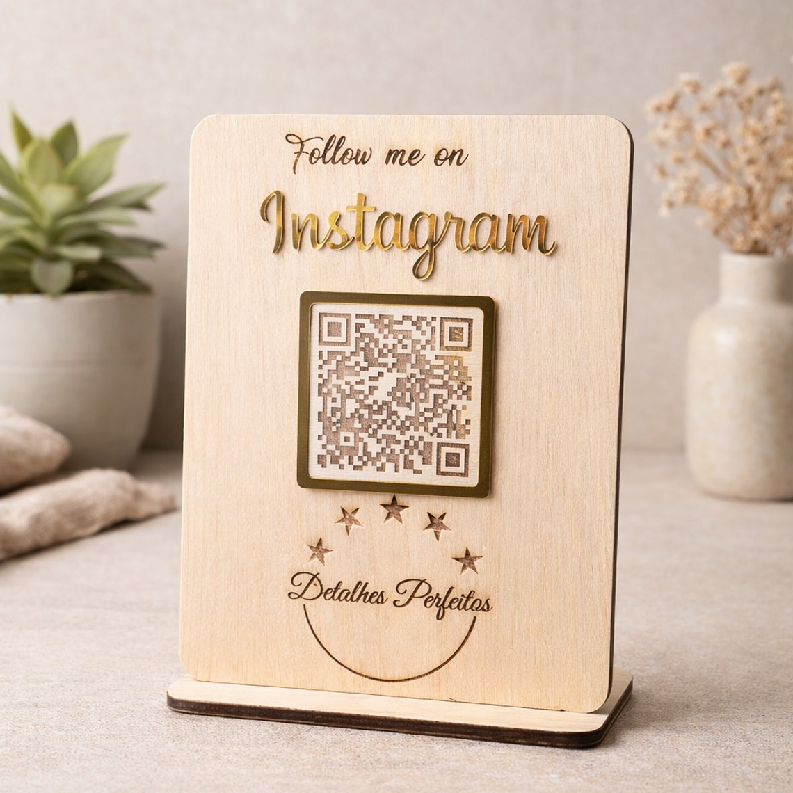 Placa com QR Code para Redes Sociais 1