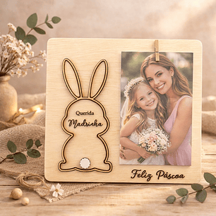 Porta-Retratos em Madeira para Madrinha com Poema