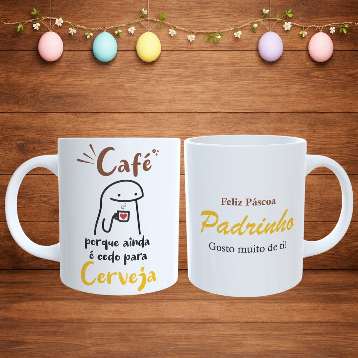 Caneca Divertida para Padrinho - “Café porque ainda é cedo para cerveja” 1