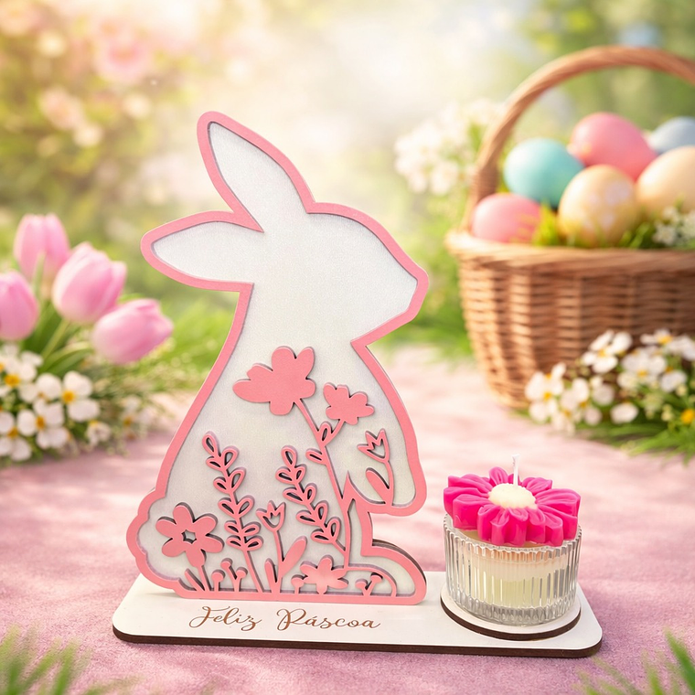 Porta Vela Decorativo de Páscoa – Coelhinho 1