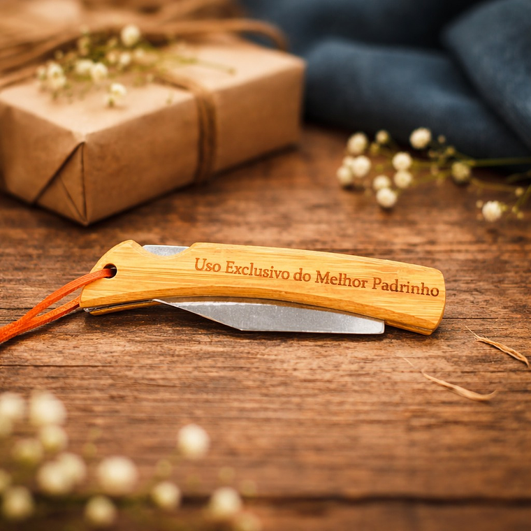 Navalha Dobrável em Madeira – Padrinho 1