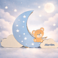 Candeeiro Infantil Personalizado “Lua com Ursinho” - Thumbnail 2