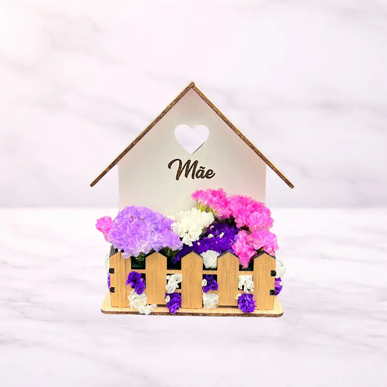 Cesto Decorativo com Flores Secas “Mãe” 2