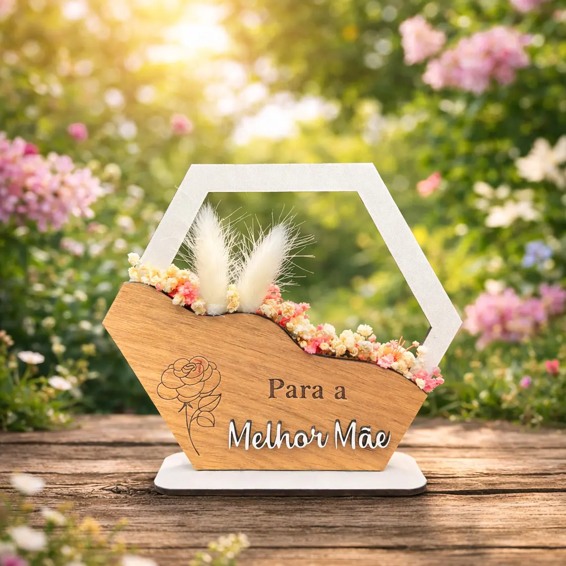 Cesto Decorativo “Para a Melhor Mãe” com Flores Secas 1