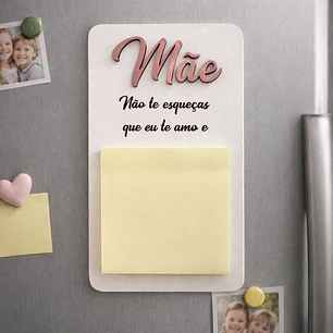 Íman de Frigorífico com Bloco de Notas “Mãe”