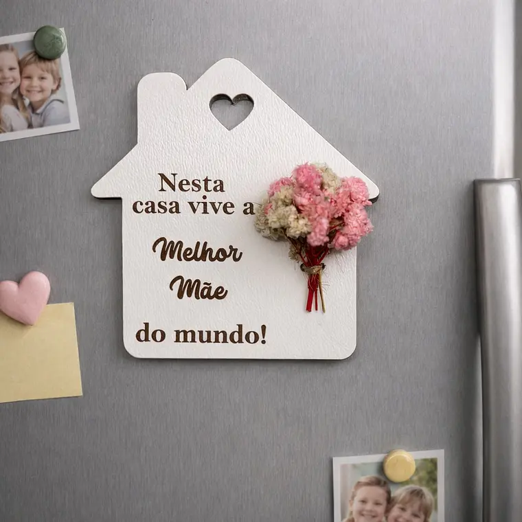 Íman de Frigorífico Decorativo “Nesta casa vive a Melhor Mãe do mundo” 1