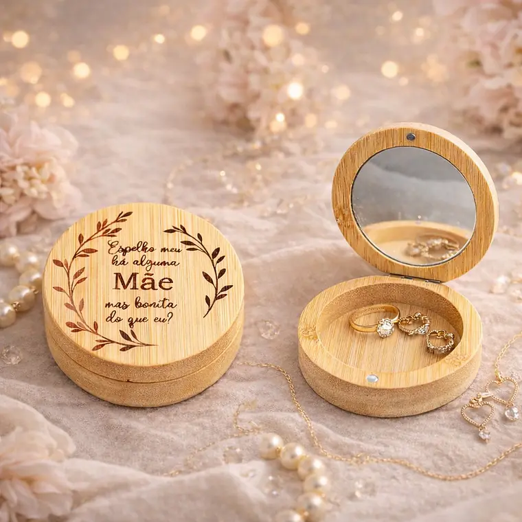Porta-Jóias com Espelho Personalizado “Mãe” 1
