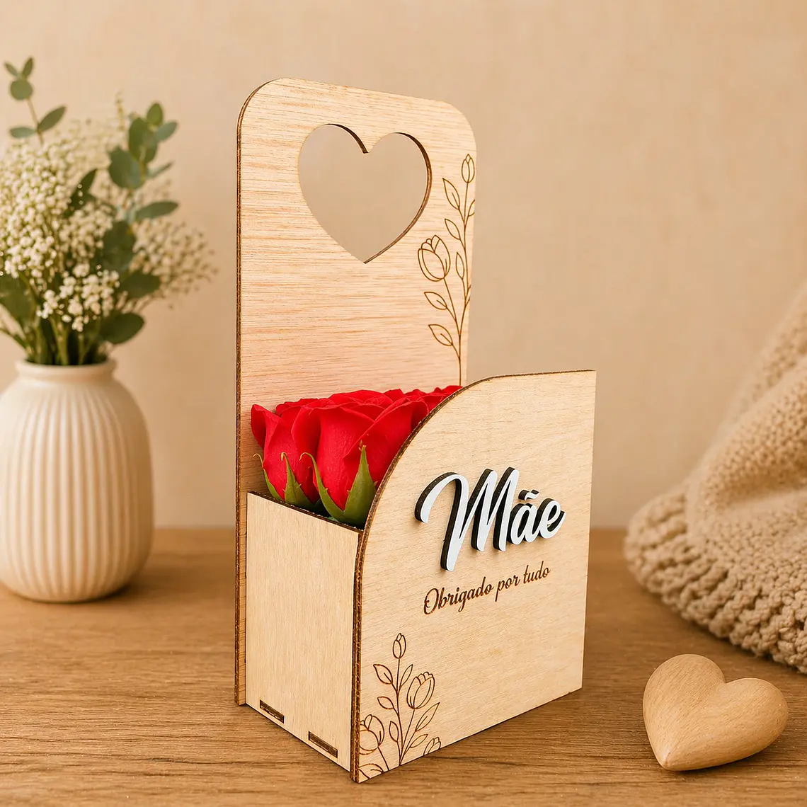 Cesto Decorativo com Flores de Sabão “Mãe” 2