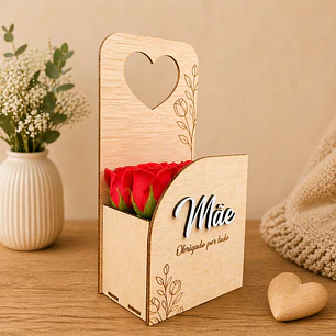 Cesto Decorativo com Flores de Sabão “Mãe”